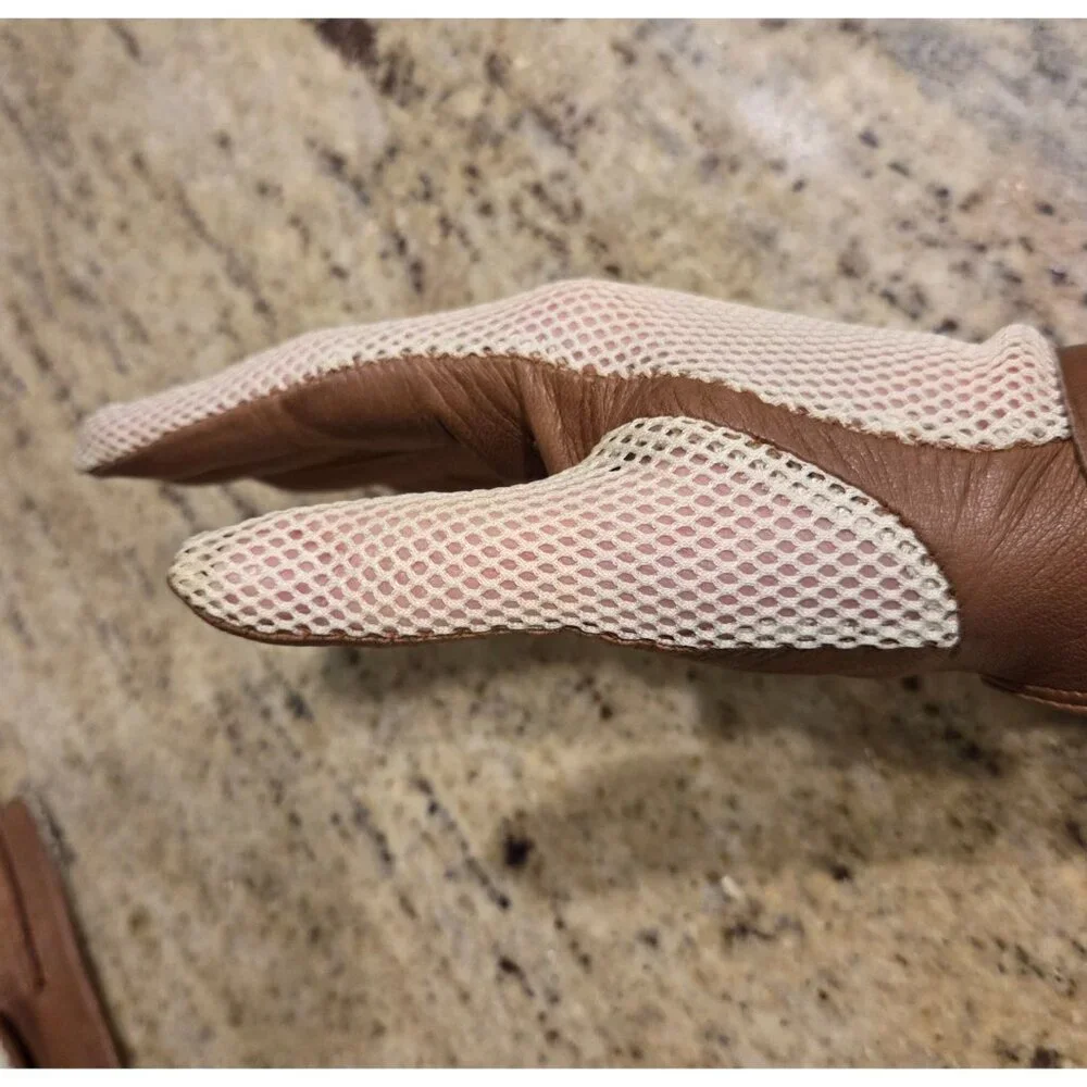 Vintage Womens Size M Leather Mesh Gloves